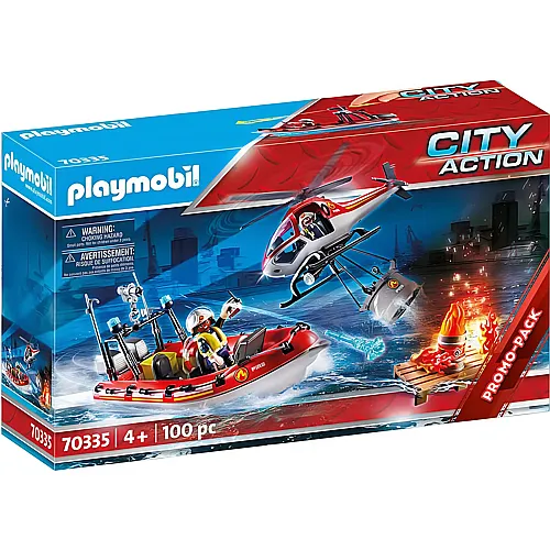 Feuerwehreinsatz mit Heli und Boot 70335