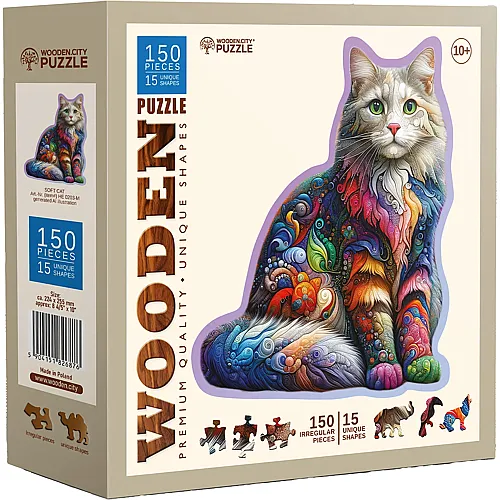 Wooden City Puzzle Katze (150Teile)