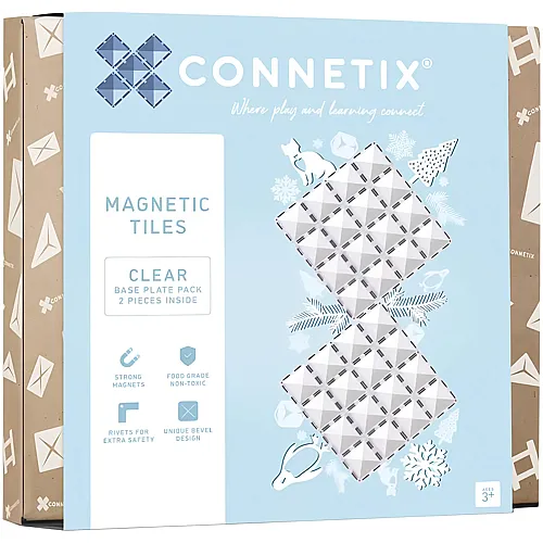 Connetix Magnetische Fliesen Klar Grundplatten - 2 Teile
