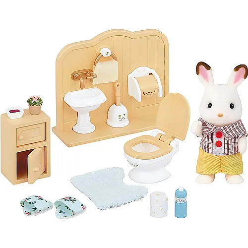 Sylvanian Families Schokoladenhasen Bruder mit Waschraum 5015