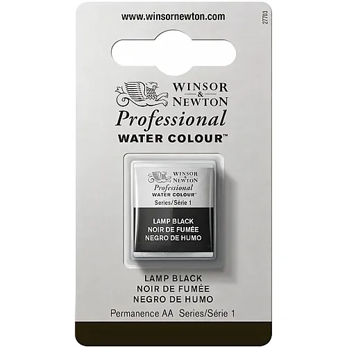 Winsor & Newton W&n Prof. Water Colour 1/2 N�pfchen Lampenschwarz