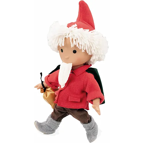 Sandmann Puppe mit Schlafsandbeutel und Musikwerk Rot - 37 cm