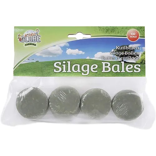 Kids Globe 4 Silage-Rundballen - 1:32