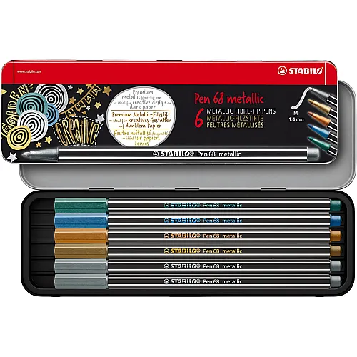 Stabilo Pen68 Metallic - 6 Teile