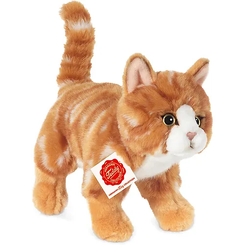 Teddy-Hermann Katze stehend rot getigert - 20 cm