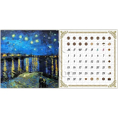 Pintoo Puzzle Calendar Showpiece - Van Gogh - Starry Night Over the Rhone (200Teile)
