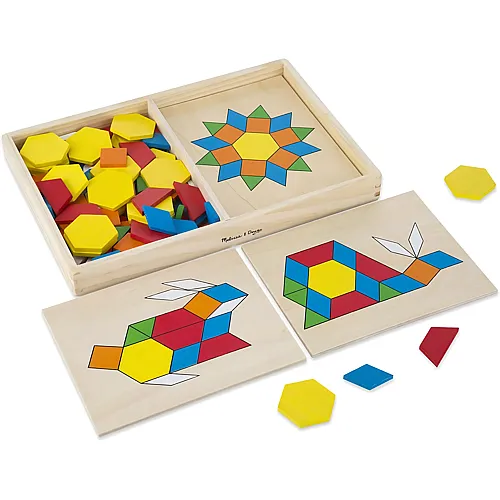 Melissa & Doug Geometrische Formen und Vorlagenbrettchen aus Holz (120 Teile)