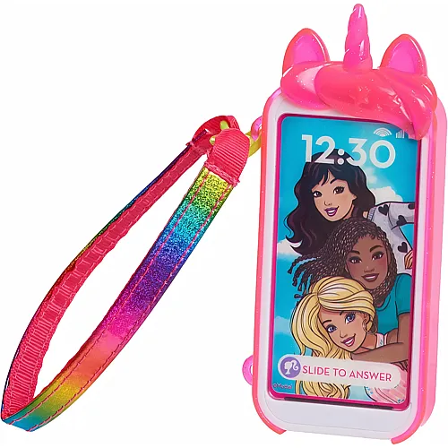 Barbie Einhorn-Spieltelefon-Set mit Licht und Ton, Einhorn-Telefonh�lle und Handyband, Spielzeug-Handy f�r Kinder ab 3 Jahren von Just Play