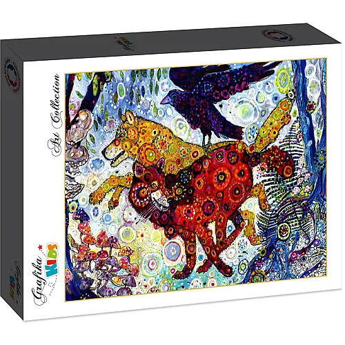 Grafika Puzzle Art Collection Sally Rich Wolves in a Blue Wood - 12 Teile
