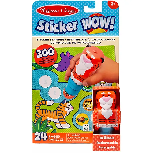 Melissa & Doug Sticker WOW Aufkleberstempel und Aktivit�tenblock mit 24 Seiten, 300 Aufkleber, Aktivit�t-Bastelspielzeug Sammlerfigur