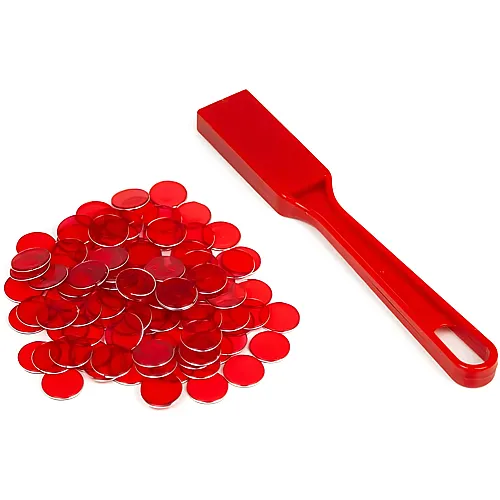 DiPrint Bingo Magnetstab mit 100 Bingo-Chips Rot