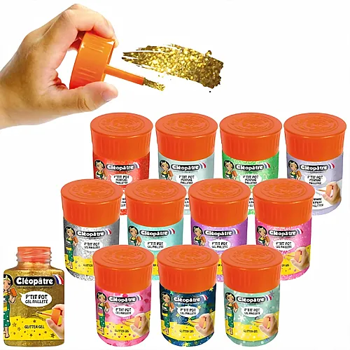 Cleopatre Lot DE 12 P'tits Pots Pinceaux Peinture Wahou 50ml