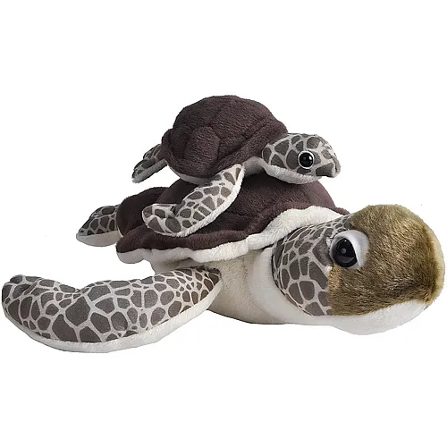 Wild Republic Aquatic Gr�ne Meeresschildkr�te mit Baby - 38 cm