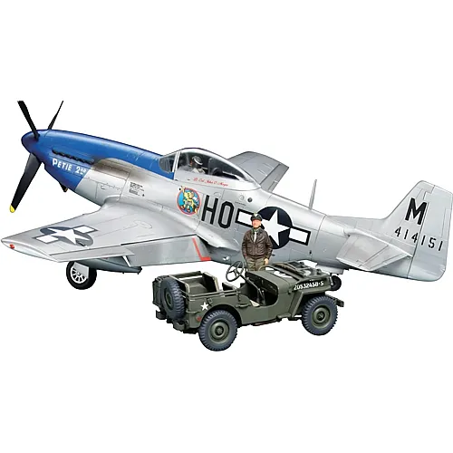 Tamiya P-51D Mustang + 1/4-ton 4x4 Light Vehicle