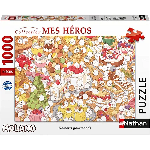 Nathan Puzzle Collection Mes H�ros Molang Gourmet-Desserts - 1000 Teile