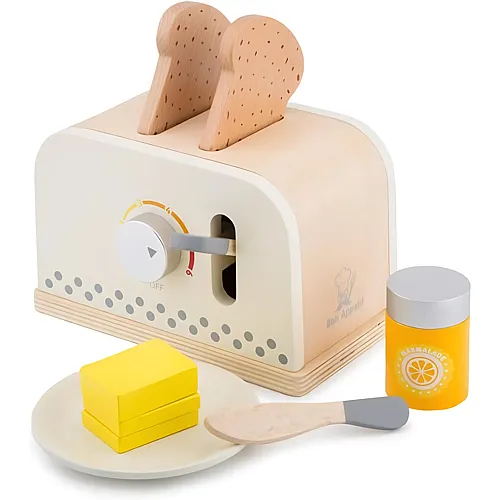 Toaster-Set aus Holz Weiss