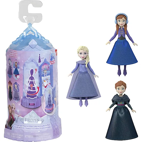 Mattel Disney Frozen Ice Castle Spin(6) Surprise Reveal, Kleine Puppen,