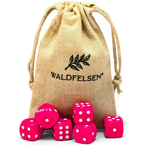 Waldfelsen Hochqualitative W�rfel Standardgr�sse 16mm Pink - 6 Teile