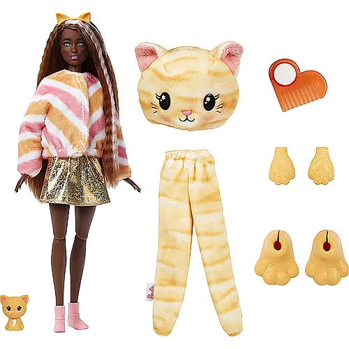 Barbie Cutie Reveal Puppe mit Ktzchen-Plschkostm