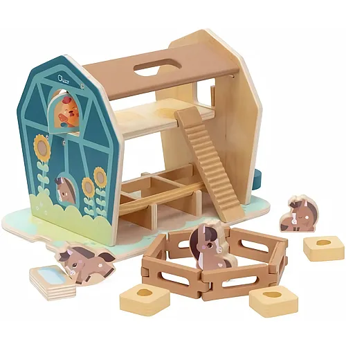 Chicco La Grande Fattoria dei Pony Playset, Gioco educativo in Legno con 3 Personaggi e Accessori | Gioco di Ruolo con