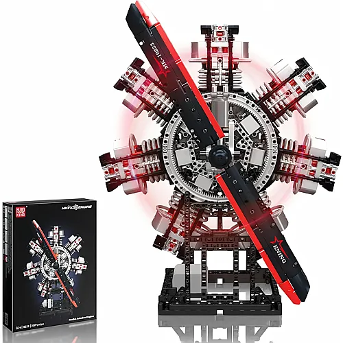 Mould King Engines 10233 Technik Motor Bausatz Bausteine Klemmbausteine Motor Luftfahrt Benzinmotor Engine Kit Modellbausatz Erwachsene