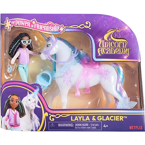 Spin Master Unicorn Academy Layla und Einhorn Glacier mit echter M�hne