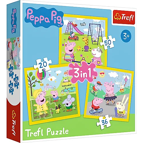 Trefl Puzzle Peppa Pig 3in1 Frhlicher Tag (20,36,50)