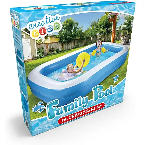 Creative Kids Schwimmbad Family Pool - aufblasbar - rechteckig Blau