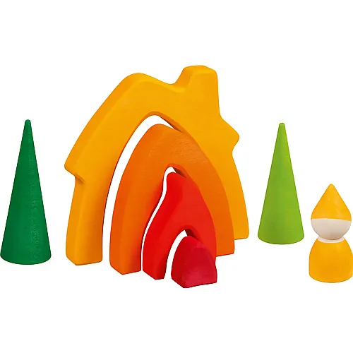 Goki Zwergenhaus-Holzbausteine - 7 Teile