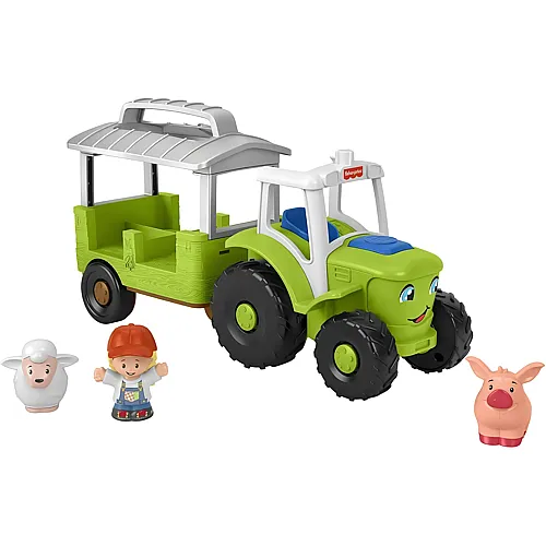Fisher-Price Little People Traktor mehrsprachige Version, zum Schieben, musikalischer Traktor f�r Kleinkinder und Vorschulkinder, HJN44