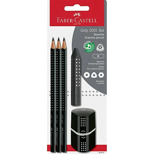 Faber-Castell Bleistifte Set Grip 2001 schwarz - 5 Teile