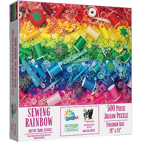 SunsOut Puzzle Lori Jensen Sewing Rainbow - 500 Teile