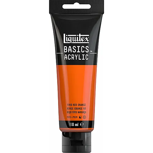 Liquitex Lqx Basics Acrylfarbe 118ml Tube Rotorange Lebendig