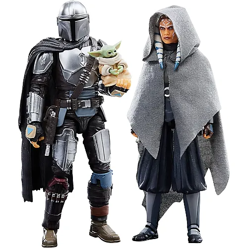 Hasbro Star Wars 3er-Pack The Black Series The Mandalorian, Ahsoka Tano und Grogu - 15 cm