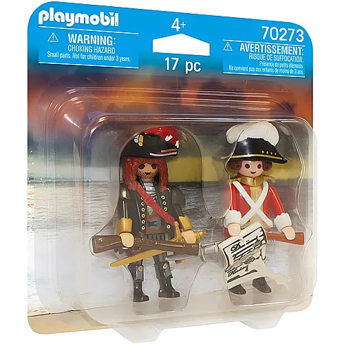 PLAYMOBIL Pirates DuoPack Piratenkapitn und Rotrock (70273)