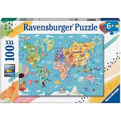 Ravensburger Puzzle Dinosaurier Weltkarte - 100 Teile