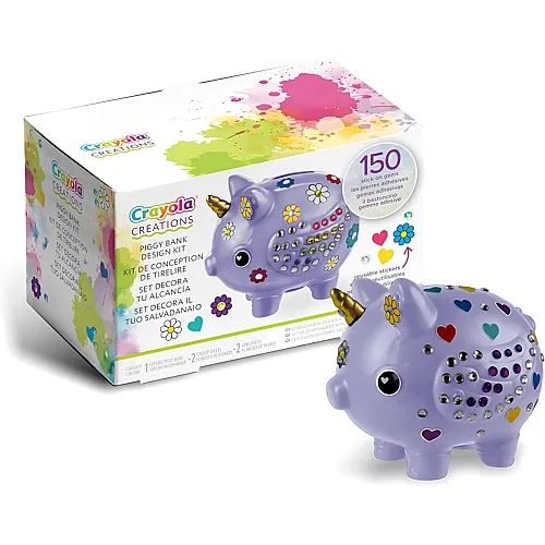 Crayola Creations Spardose mit Aufklebern und Kristallen