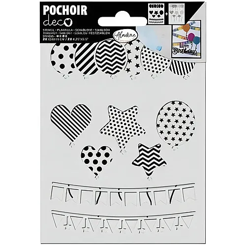 Schablone Papierkreationen Luftballons & Fahnen