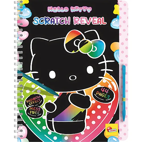 Lisciani Hello Kitty Rubbel-Buch (12) Spezialstift, Regenbogen-Effekt,
