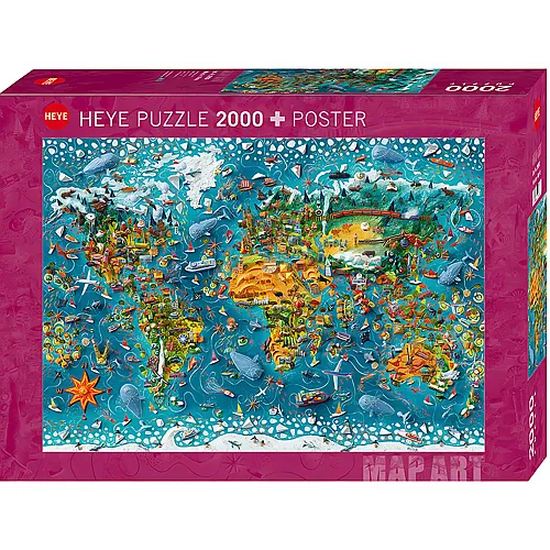 HEYE Puzzle Map Art Miniature World (2000Teile)