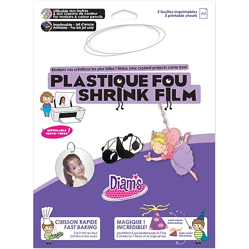 OZ International Diam's Plastique Fou 5 Feuilles : Blanc Imprimable Recto Ver