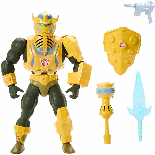 Mattel Masters of the Universe Origins Transformers Man-at-Arms mit Bumblebee-R�stung - 14 cm