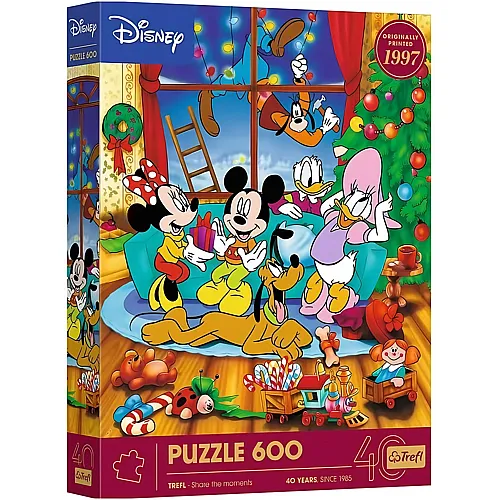 Puzzle 40 Jahre Trefl Mickey Mouse Weihnachten von Micky Maus und Freunden - 600 Teile