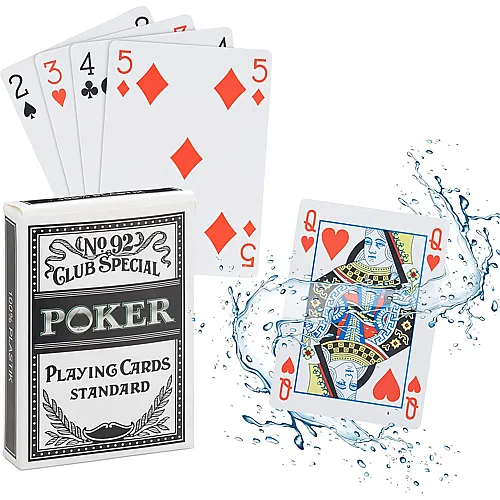 Relaxdays Pokerkarten Plastik, wasserfestes Kartenspiel