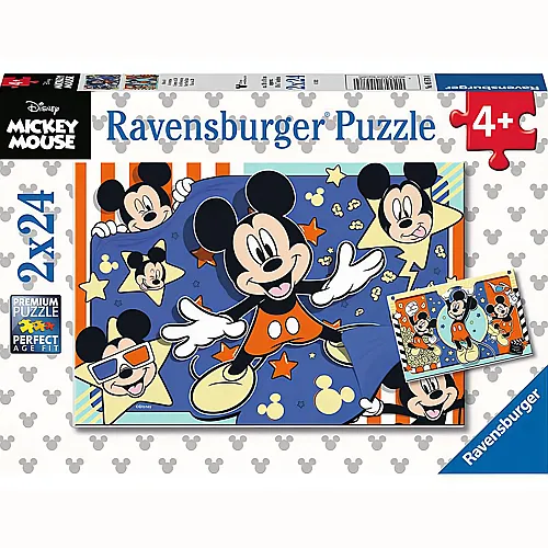 Ravensburger Puzzle Mickey Mouse Film ab! (2x24)