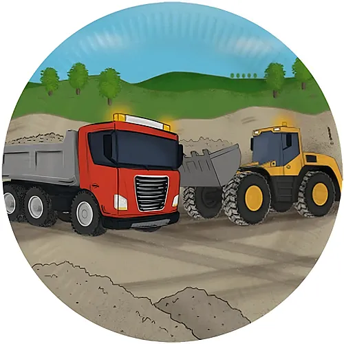 Papierteller Baustelle 23cm - 8 Teile