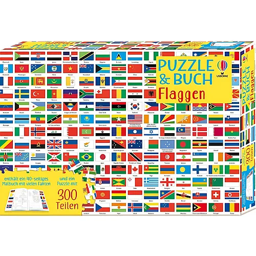 Puzzle & Buch: Flaggen 300Teile