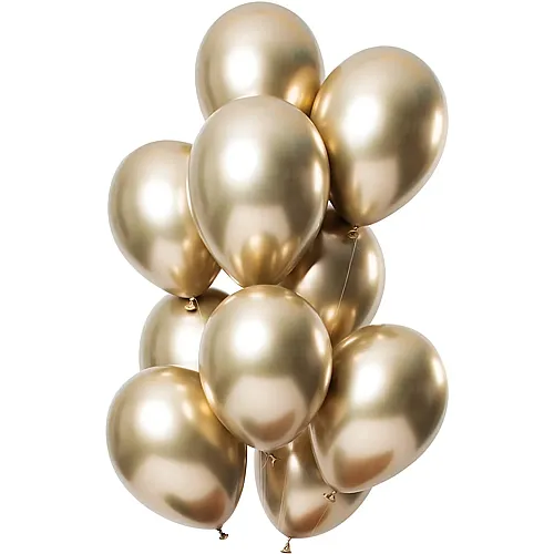 Folat Ballone Spiegel Effekt Gold 12Stk. 33cm