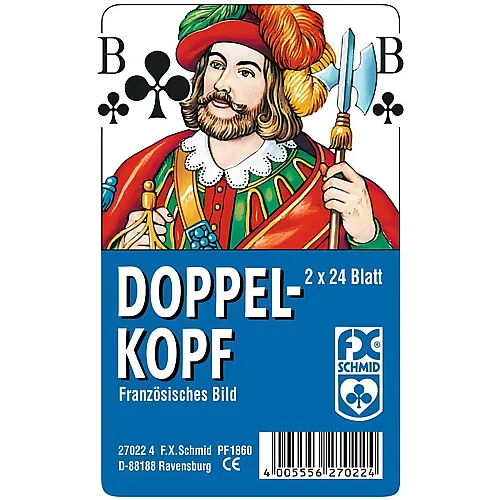 Ravensburger Spiele Doppelkopf, Franz�sisches Bild, 2x24 Karten in Klarsicht-Box