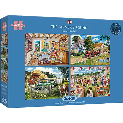 Gibsons Puzzle Trevor Mitchell 4in1 The Farmer's Round - 500 Teile
